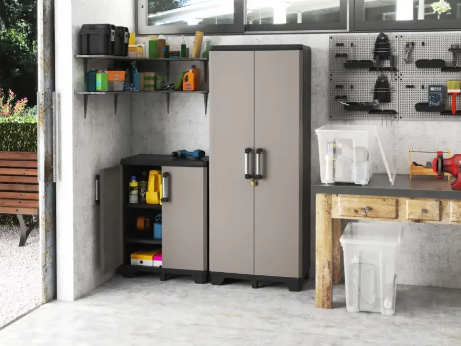 KETER Opbergkast met schappen Pro zwart en grijs New