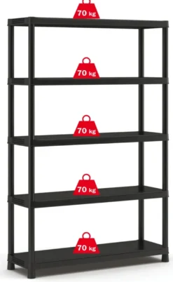 Keter Plus stellingkast kunststof zwart 120 x 40 x 187 cm