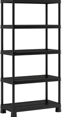 Keter Plus stellingkast - 5 planken - 90x40x182cm - zwart