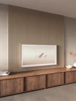 CanDo Kleurstaal lattenwand Decowall Acoustic Curve zand 25x30cm Clearance