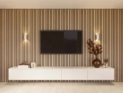 CanDo Kleurstaal lattenwand Decowall Acoustic Blend naturel eiken 25x30cm New