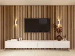 CanDo Kleurstaal lattenwand Decowall Acoustic Blend brons eiken 25x30cm Online