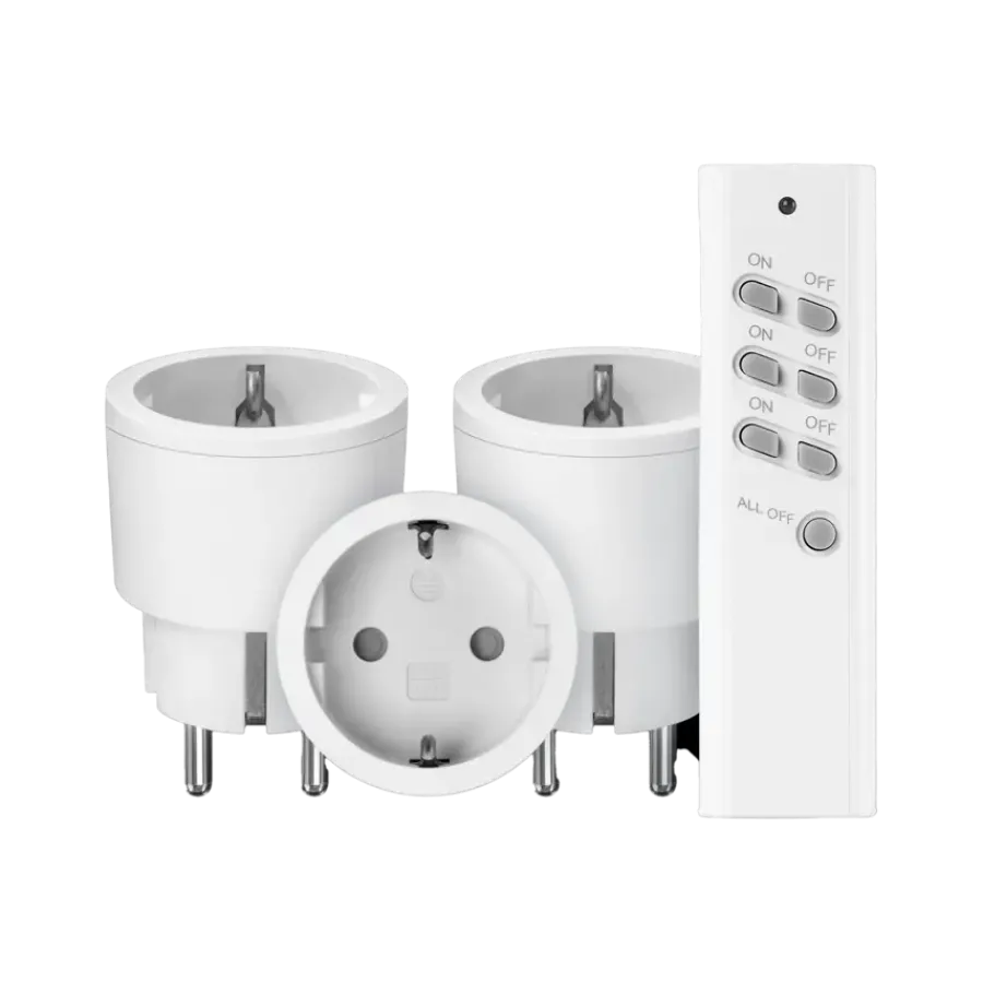 KlikAanKlikUit schakelset APC3-2300R afstandsbediening en 3x stekkerdoos schakelaars Outlet
