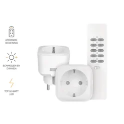 KlikAanKlikUit Stopcontactdimmer 2 stuks met Afstandsbediening ACC-250R Outlet