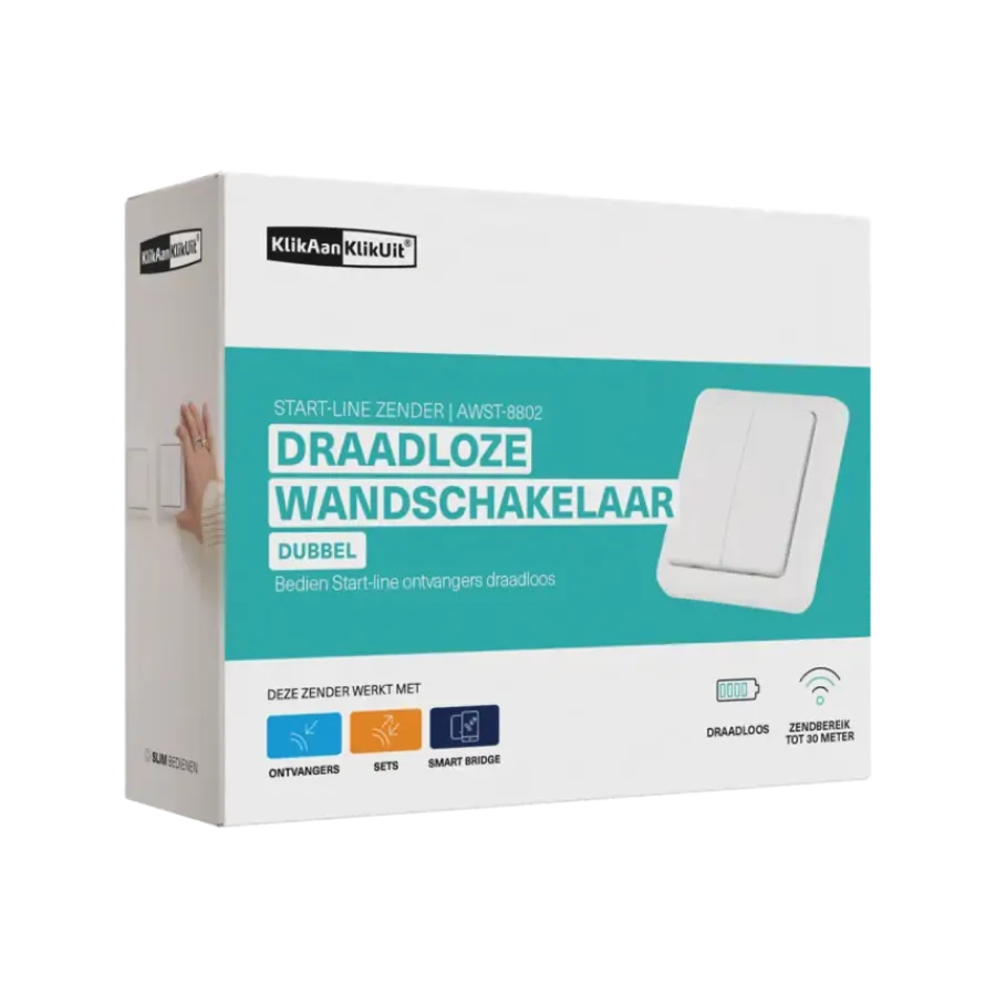 KlikAanKlikUit Wandschakelaar Dubbel AWST-8802 Best