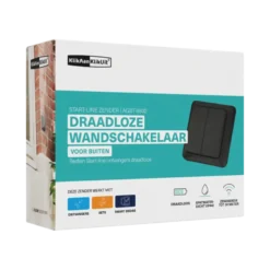 KlikAanKlikUit Wandschakelaar Dubbel AGST-8802 Grijs Buiten Clearance