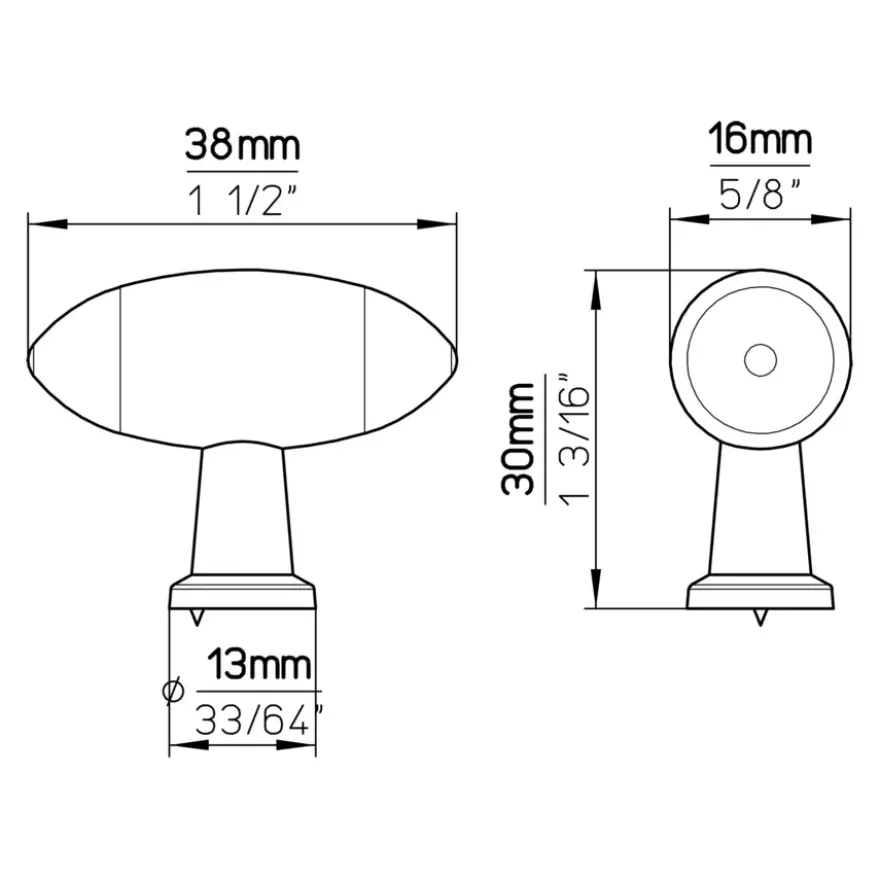 Knop Fanny tin look 38mm