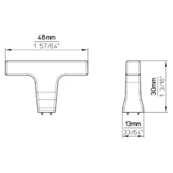 Knop Omer zwart 48mm