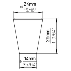 Knop Phoebe rvs 24mm