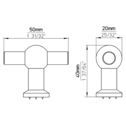 Knop Thea wit 50mm