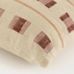 Kussen block beige - l35xb25xh10cm