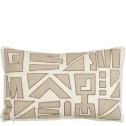 Kussen graphic beige - l55xb35xh10cm