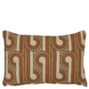 Kussen graphic beige rood 55 x 35 cm