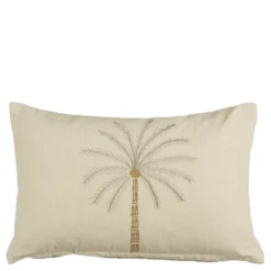 Kussen palmboom off white - l55xb35xh10cm
