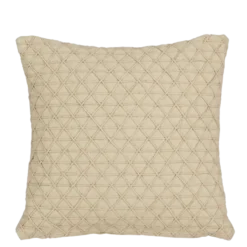 Kussen print driehoek beige 45 x 45 cm