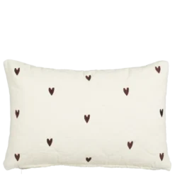 Kussen print hart paars 55 x 35 cm