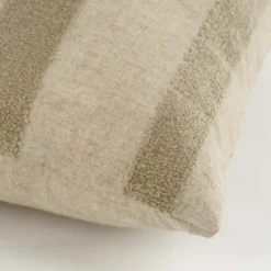 Kussen print streep taupe 45 x 45 cm