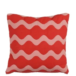 Kussen rood scallopes - l45xb45xh10cm