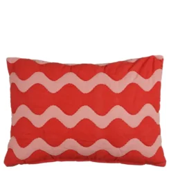 Kussen rood scallopes - l55xb35xh10cm