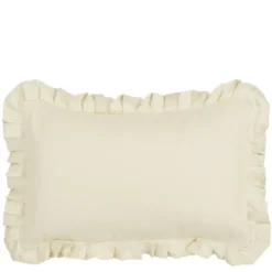 Kussen ruffled beige - l55xb35xh10cm