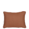 Kussen ruffled licht bruin 35 x 25 cm