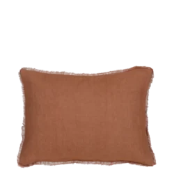 Kussen ruffled licht bruin 35 x 25 cm