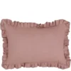 Kussen ruffled oud roze - l55xb35xh10cm