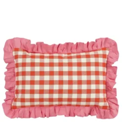 Kussen ruit rood - l55xb35xh10cm