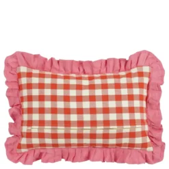 Kussen ruit rood - l55xb35xh10cm
