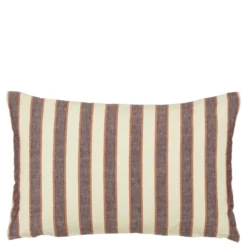 Kussen streep d.bruin - l55xb35xh10cm
