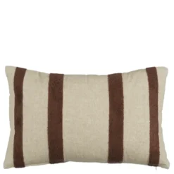 Kussen streep donker bruin - l55xb35xh10cm