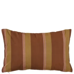 Kussen streep donker bruin - l55xb35xh10cm