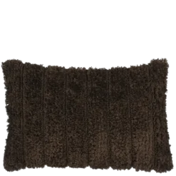 Kussen streep donker bruin 55 x 35 cm