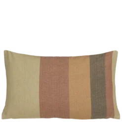 Kussen streep motief aardetinten 55 x 35 cm