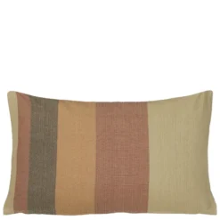Kussen streep motief aardetinten 55 x 35 cm