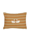 Kussen streep zwanen beige oranje 35 x 25 cm
