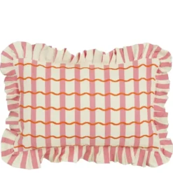 Kussen wave roze - l55xb35xh10cm