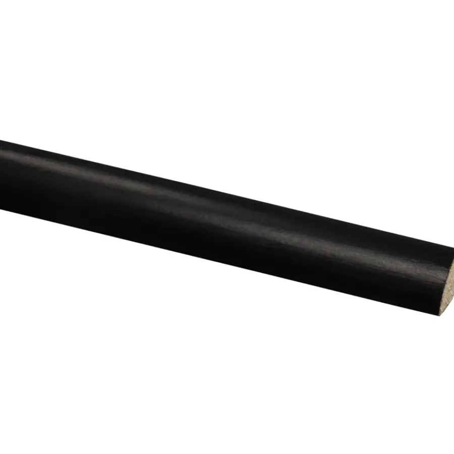 Geen Kwartrond grenen gelakt zwart 16x16mm 270cm Discount