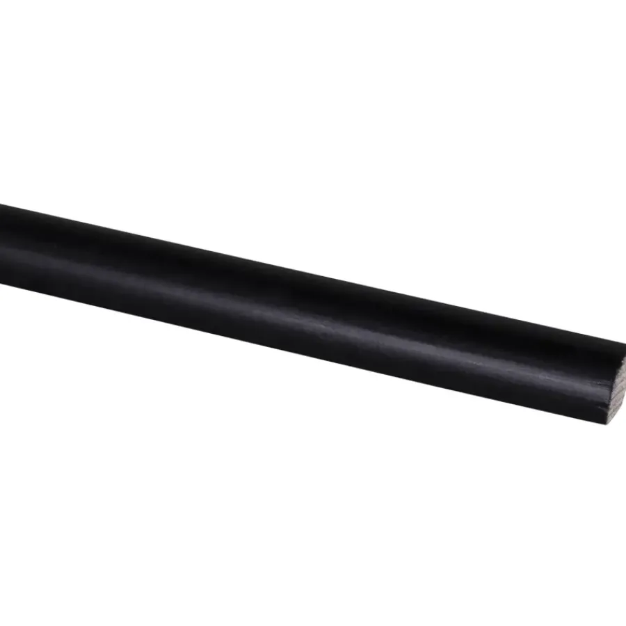 Geen Kwartrond grenen zwart gelakt 13x13mm 270cm