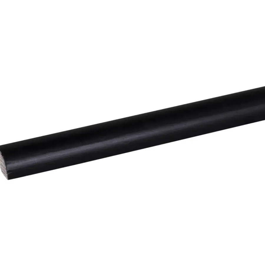 Geen Kwartrond grenen zwart gelakt 13x13mm 270cm