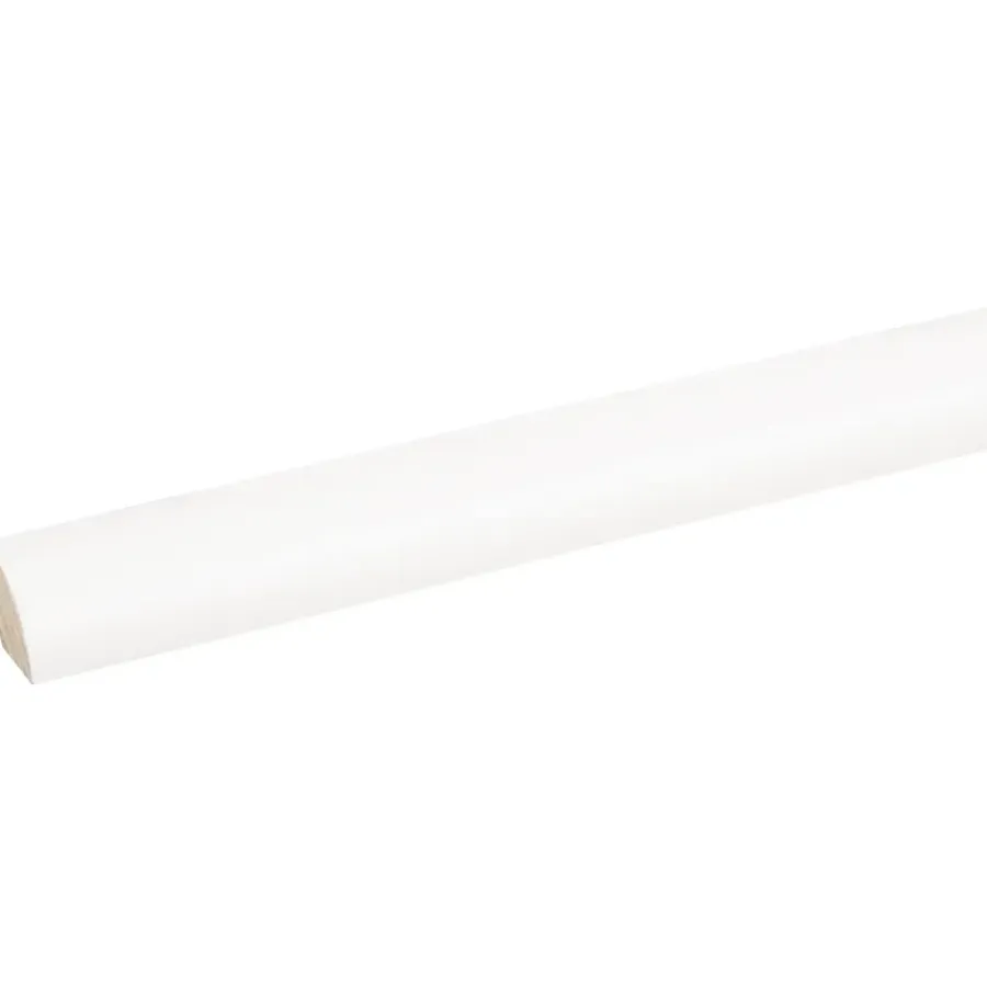 Geen Lat kwartrond grenen wit gelakt 16x16mm 270cm New