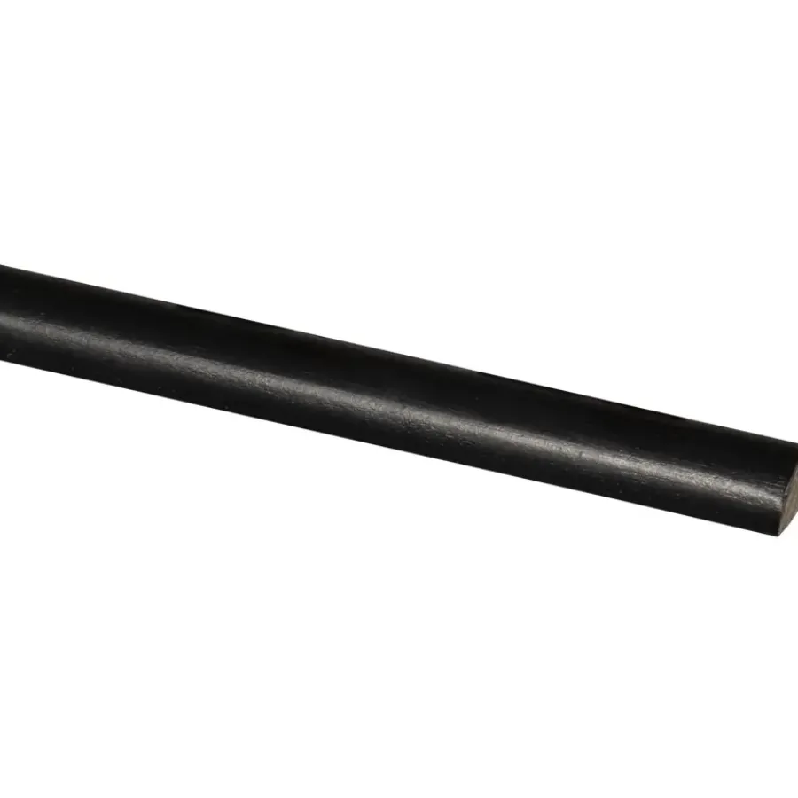 Geen Lat kwartrond grenen zwart gelakt 7x7mm 270cm New