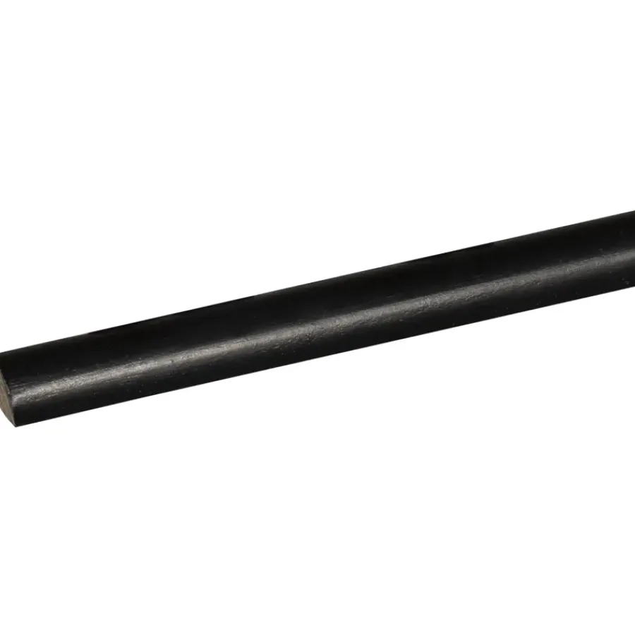 Geen Lat kwartrond grenen zwart gelakt 7x7mm 270cm New