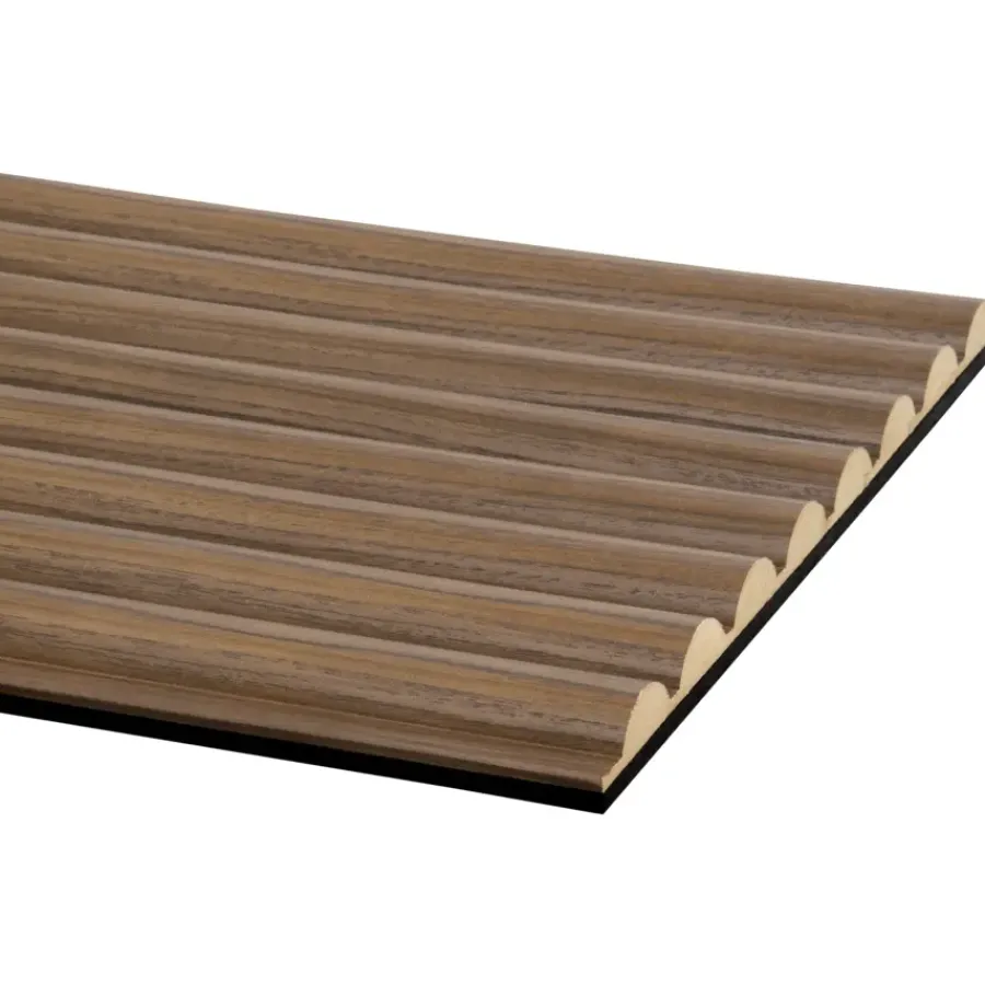 CanDo Lattenwand Decowall Acoustic Curve walnoot 260x30cm, 2 stuks (1.56m2) Discount