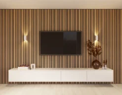 CanDo Lattenwand Decowall Acoustic Blend brons eiken, combinatie van verschillende breedtes, 260x30cm, 2 stuks (1.56m2) New