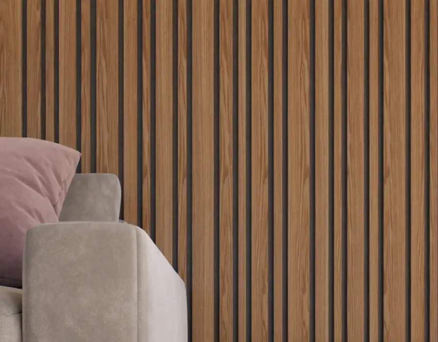 CanDo Lattenwand Decowall Acoustic Blend brons eiken, combinatie van verschillende breedtes, 260x30cm, 2 stuks (1.56m2) New