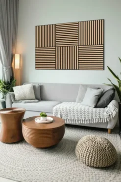 Silentlines Lattenwand tegel 55,3x55,3 cm licht eiken, dikte 22 mm - 2 stuks (0,612m²) Outlet
