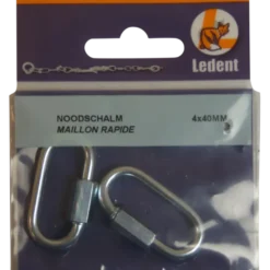 Ledent kettingsluiting 4 mm met moer verzinkt (2 stuks)