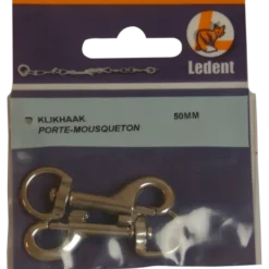 Ledent musketonhaak vernikkeld 50 mm 2 stuks