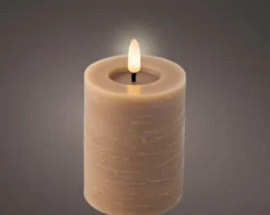 LED kaars wax bruin
